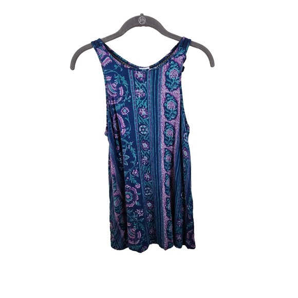 Anthropologie Akemi + Kin Womens XS Blue Purple Lace Back Boho Tank Top - Picture 1 of 6